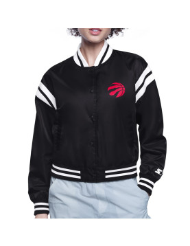 Toronto Raptors Printed Logo Varsity Satin Jacket