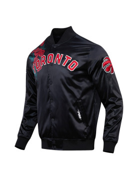 Toronto Raptors Roses Black Satin Full-Snap Jacket