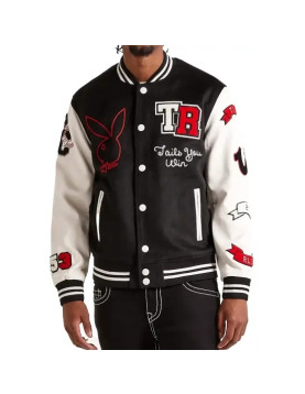 True Religion Playboy Bunny Varsity Jacket