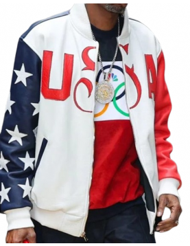 U.S. 2024 Olympic Snoop Dogg Leather Jacket