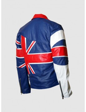 Union Jack Flag Men's Biker Leather Jacket