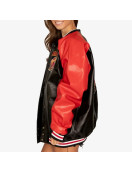 University of Maryland Red and Black Varsity Leather Jacket