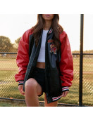 University of Maryland Red and Black Varsity Leather Jacket