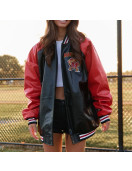 University of Maryland Red and Black Varsity Leather Jacket