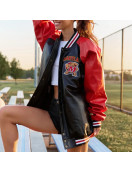 University of Maryland Red and Black Varsity Leather Jacket