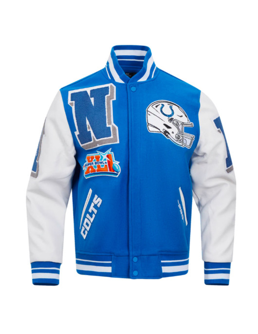 Varsity Indianapolis Colts Mashup Rib Wool/Leather Jacket