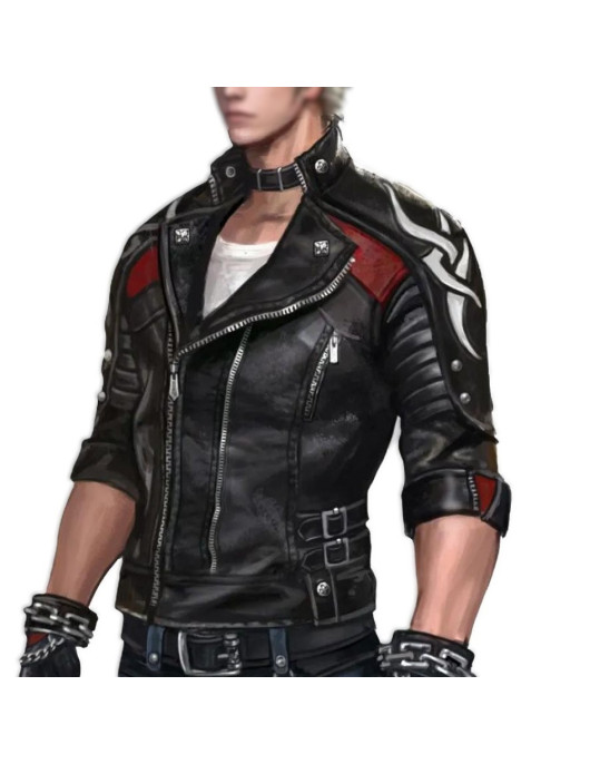 Vergil Anime DMC Motorcycle Black Leather Jacket