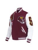 Washington Commanders Mashup Rib Varsity Wool and Leather Jacket