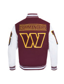 Washington Commanders Mashup Rib Varsity Wool and Leather Jacket