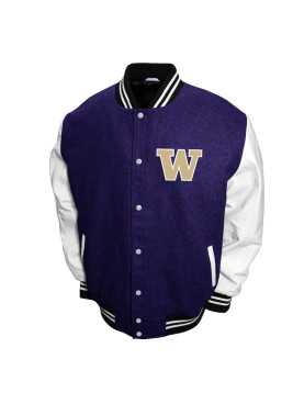 Washington Huskies Graduate Purple and White Varsity Jacket