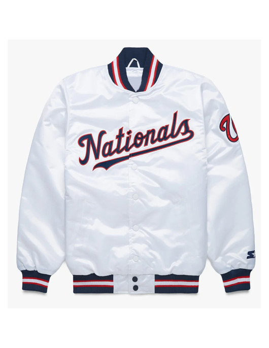 Washington Nationals Classic White Satin Jacket