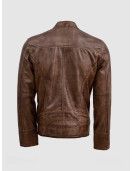 Waxed Brown Leather Jacket