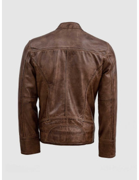 Waxed Brown Leather Jacket