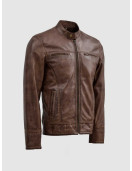 Waxed Brown Leather Jacket