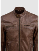 Waxed Brown Leather Jacket