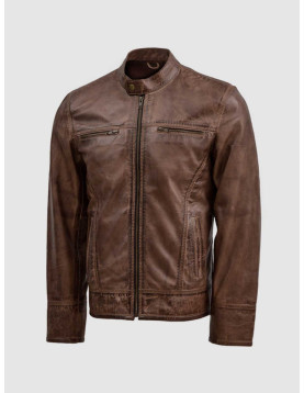 Waxed Brown Leather Jacket