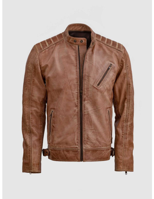 Waxed Distressed Leather Jacket