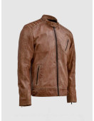 Waxed Distressed Leather Jacket