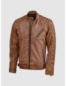 Waxed Distressed Leather Jacket