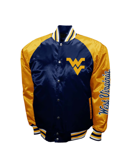 West Virginia Mountaineers The Game Navy Satin Jacket