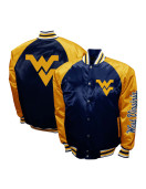 West Virginia Mountaineers The Game Navy Satin Jacket