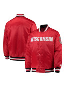 Wisconsin Badgers O-Line Red Satin Jacket