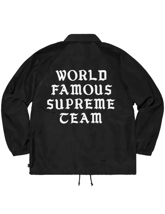 World Famous Supreme Team Black Bomber Satin Jacket