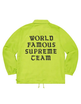 World Famous Supreme Team Green Bomber Satin Jacket