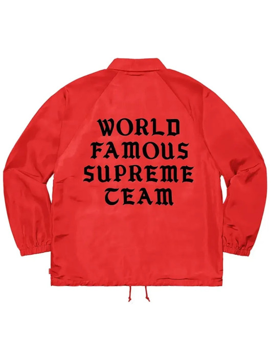 World Famous Supreme Team Red Bomber Satin Jacket