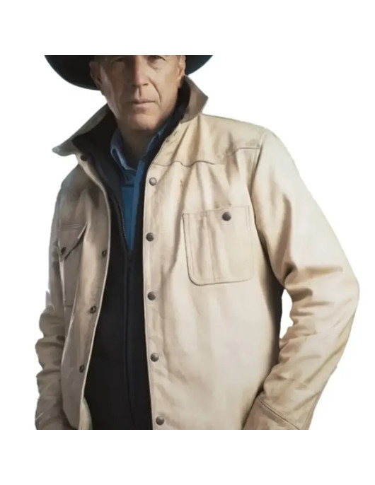 Yellowstone S05 John Dutton Cream White Cotton Jacket